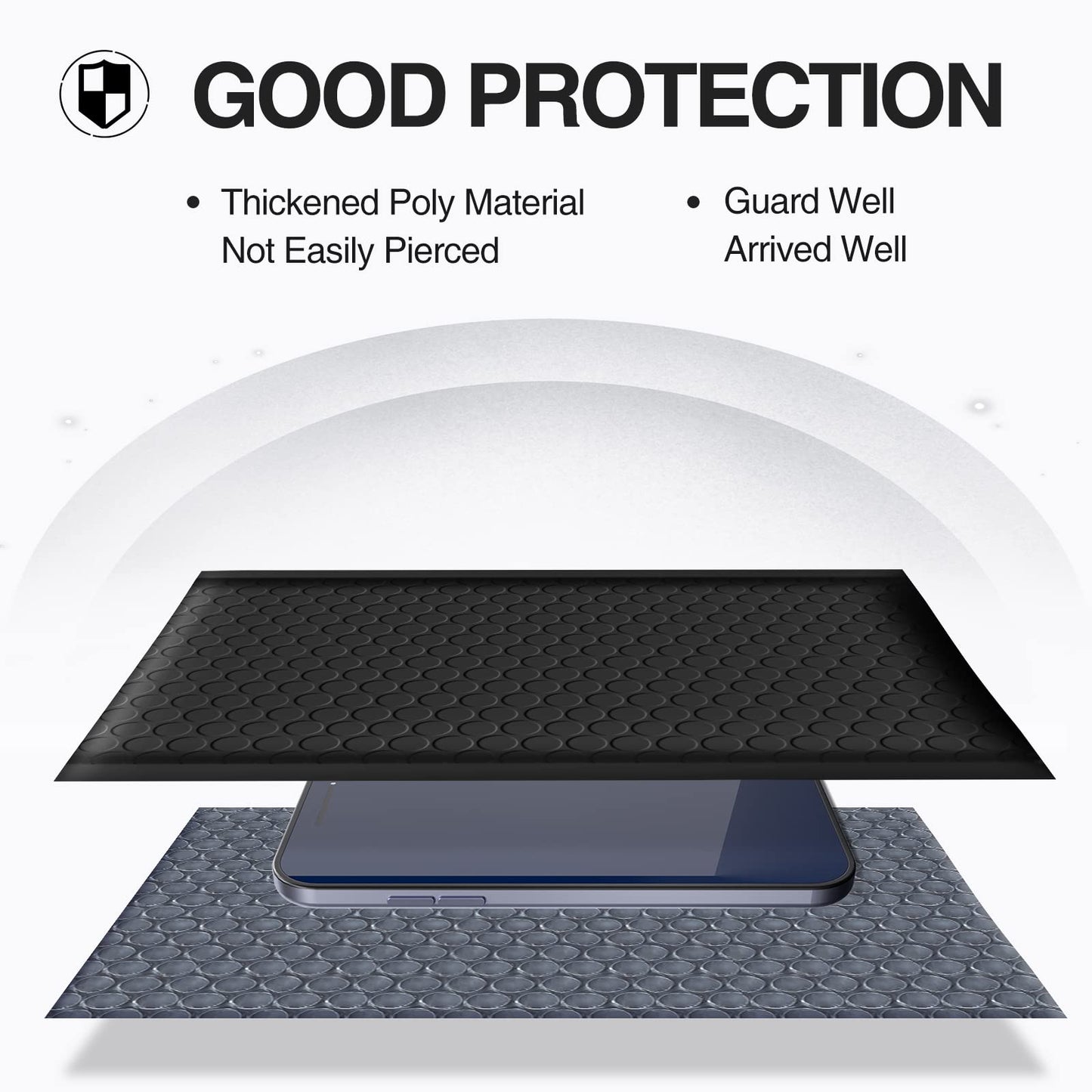 UCGOU Bubble Mailers 4x8 Inch Black 50 Pack Poly Padded Envelopes Small Business Mailing Packages Opaque Self Seal Adhesive Waterproof Boutique Shipping Bags for Jewelry Makeup Supplies #000