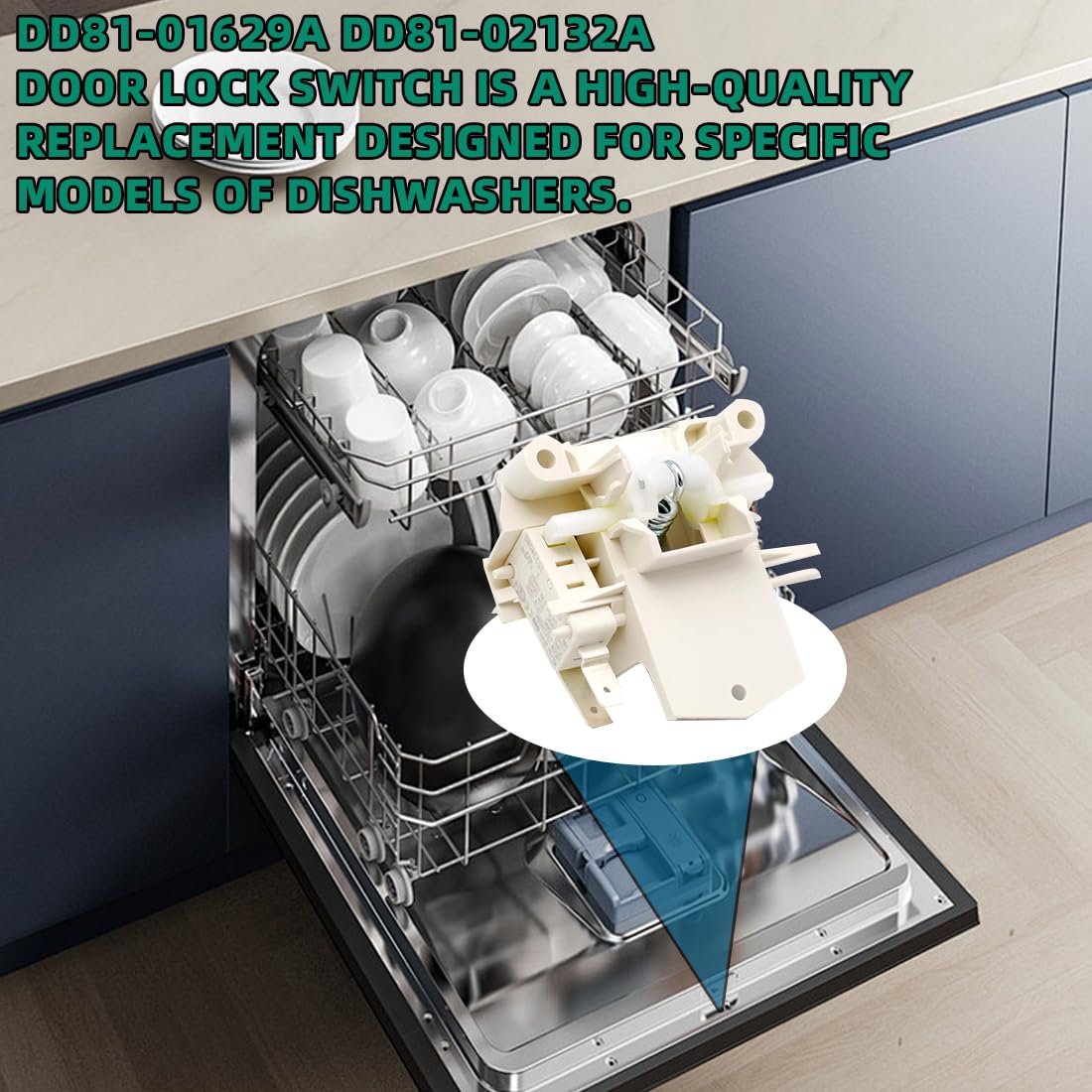 Upgrade DD81-01629A DD81-02132A Dishwasher Door Switch Latch Lock Compatible With sam-sung Dishwasher Model DW80K5050UB DW80R5060US DW80R5061UG DW80F600UTW DW80K7050UG DW80J3020US