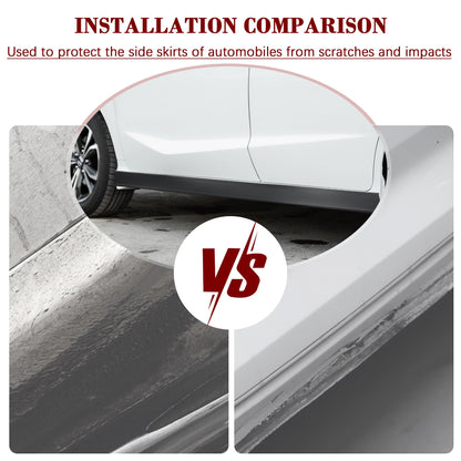13Ft*3.15In Side Skirts for Cars Anti-Scratch,Self-Adhesive Side Skirt Rubber Edge Trim for 4 Car Doors&Bumper Protector,Universal Car Door Edge Protector Cars Accessories