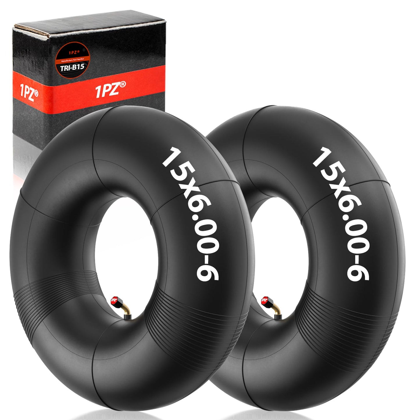 1PZ TRI-B15 15x6.00-6 Inner Tube TR-87 Bent Valve Stem Replacement for Lawn Mower Yard Tractors Wheelbarrows ATV Riding Mower Go Kart Golf Carts and More