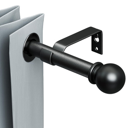 Black Curtain Rods 84-120, Long Adjustable 5/8"(16mm) Diameter Drapery Rod Set, Heavy Duty Metal Standard Curtain Rod for Patio Outdoor, Sliding Glass Door