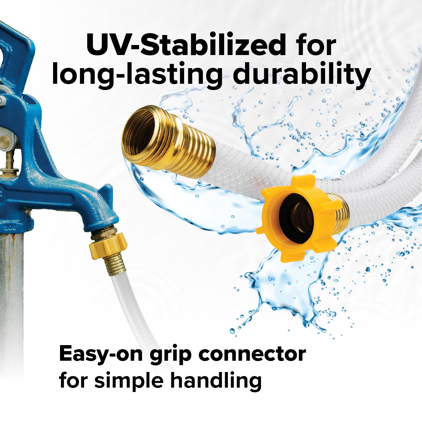 Camco TastePURE 4’ Camper/RV Drinking Water Hose - Certified Drinking Water Safe - Features Reinforced PVC Design w/Brass Fittings & Swivel Female Connector - 1/2-Inch ID (22763)