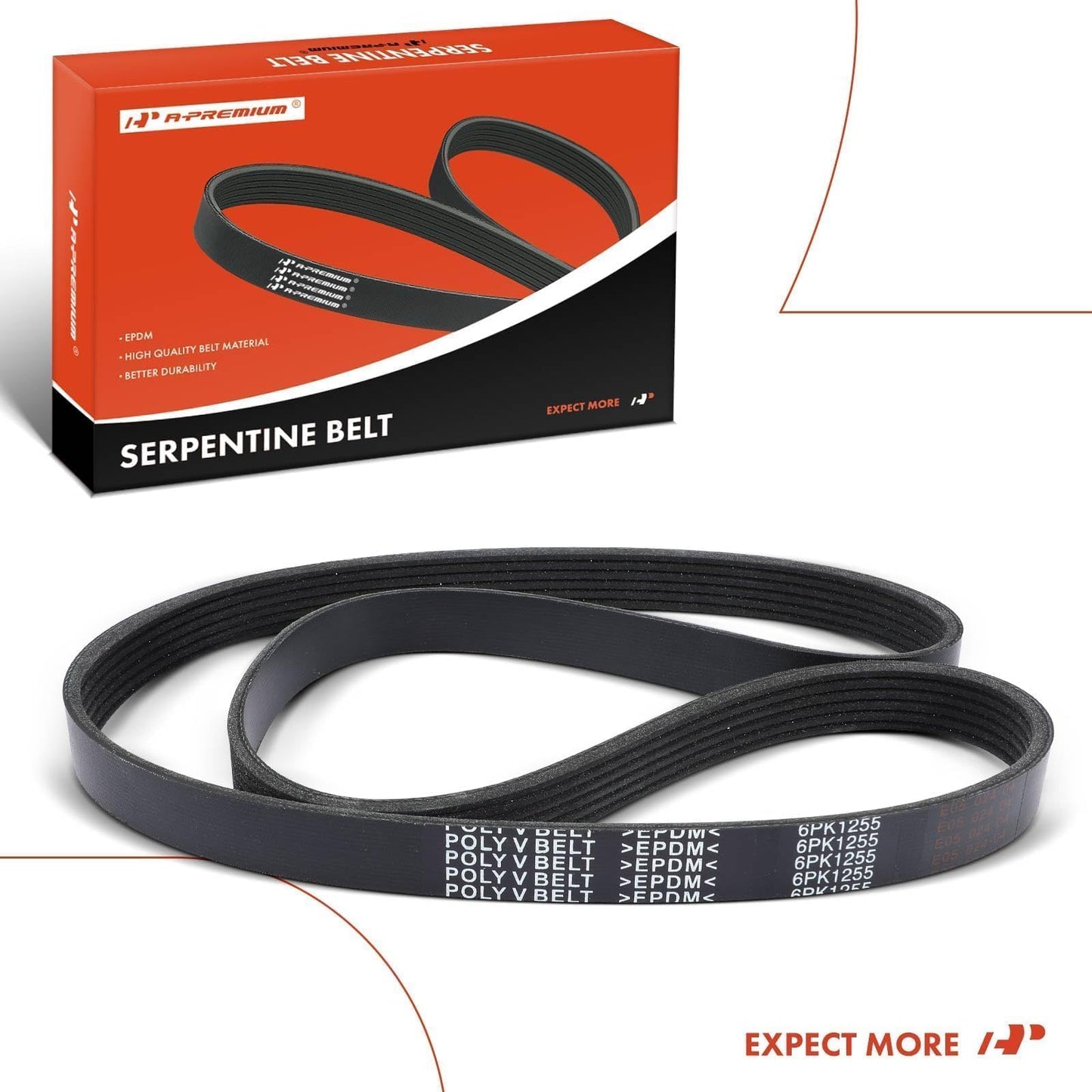A-Premium Engine Serpentine Drive Belt Compatible with Toyota, Hyundai, Kia & Lexus Cars - Camry, RAV4, Elantra, Sonata, Accent, Tucson, Veloster, Kona, Soul, Optima, Rio, tC, NX350, & More