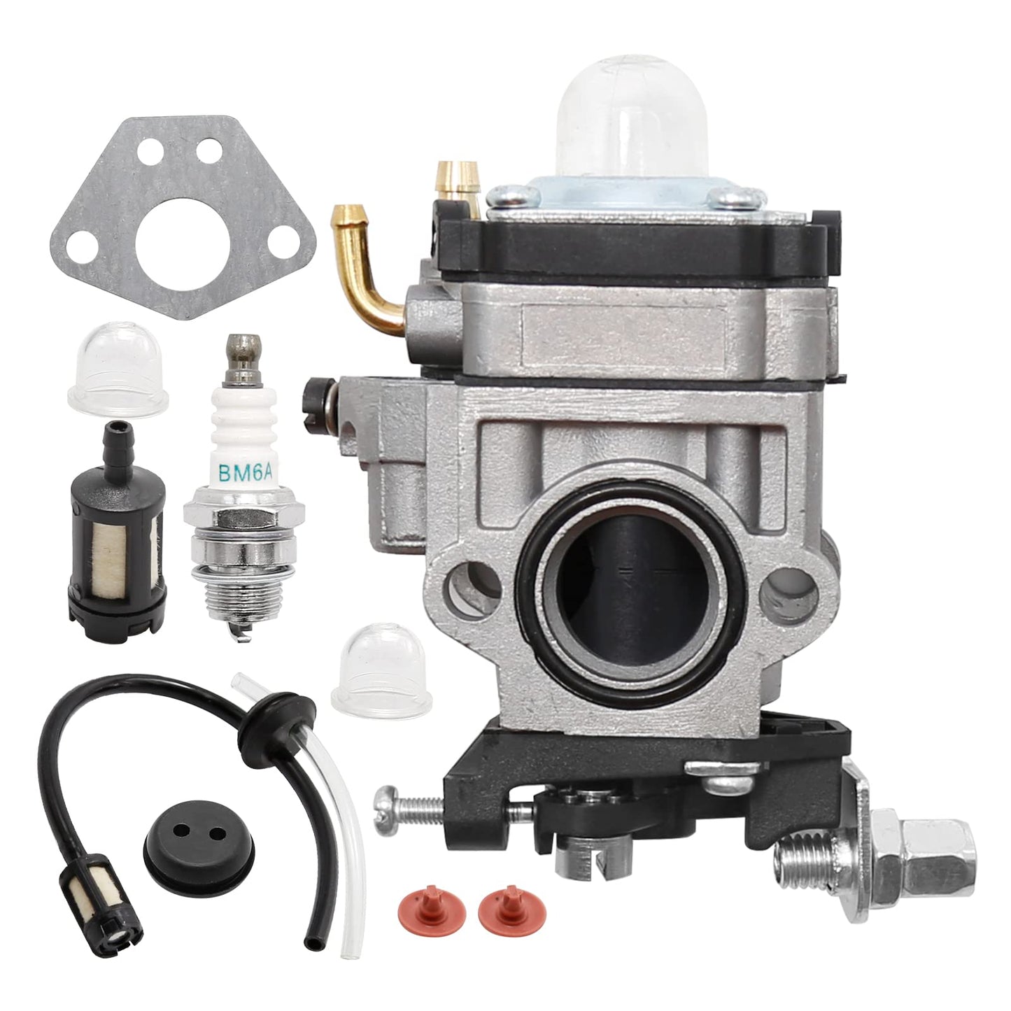300486 11334 Carburetor Carb Replacement for 2 Cycle 43cc Powermate PCV43 Tiller Replacement for Earthquake E43 MC43 MD43 WE43 WE43E WE43CE Carb Fuel Line Tune Up Kit