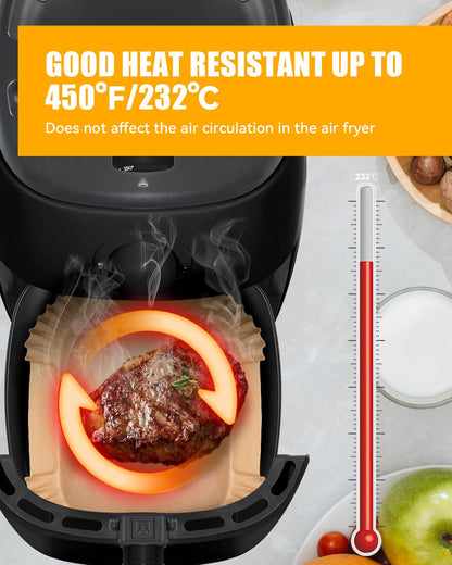 130PCs Air Fryer Liners Disposable for Ninja DoubleStack 2-Basket Air Fryer SL201/SL201C 8QT, MMH 6.3 Inches Food-Grade Baking Parchment Paper Ninja Double Stack Inserts Accessories