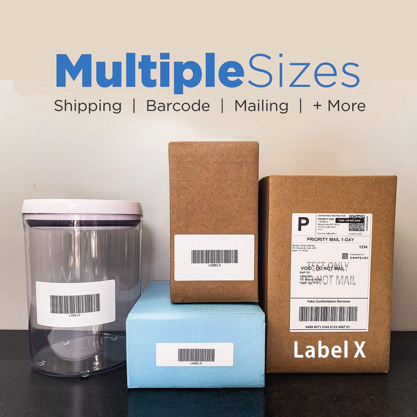[4Rolls, 220/Roll] Dymo 30323 Compatible 2-1/8" x 4" (54mm x 102mm) Shipping Labels - Compatible with DYMO Labelwriter 450, 4XL,Zebra Desktop and Rollo Printers. [Not for Dymo 550 &5XL]