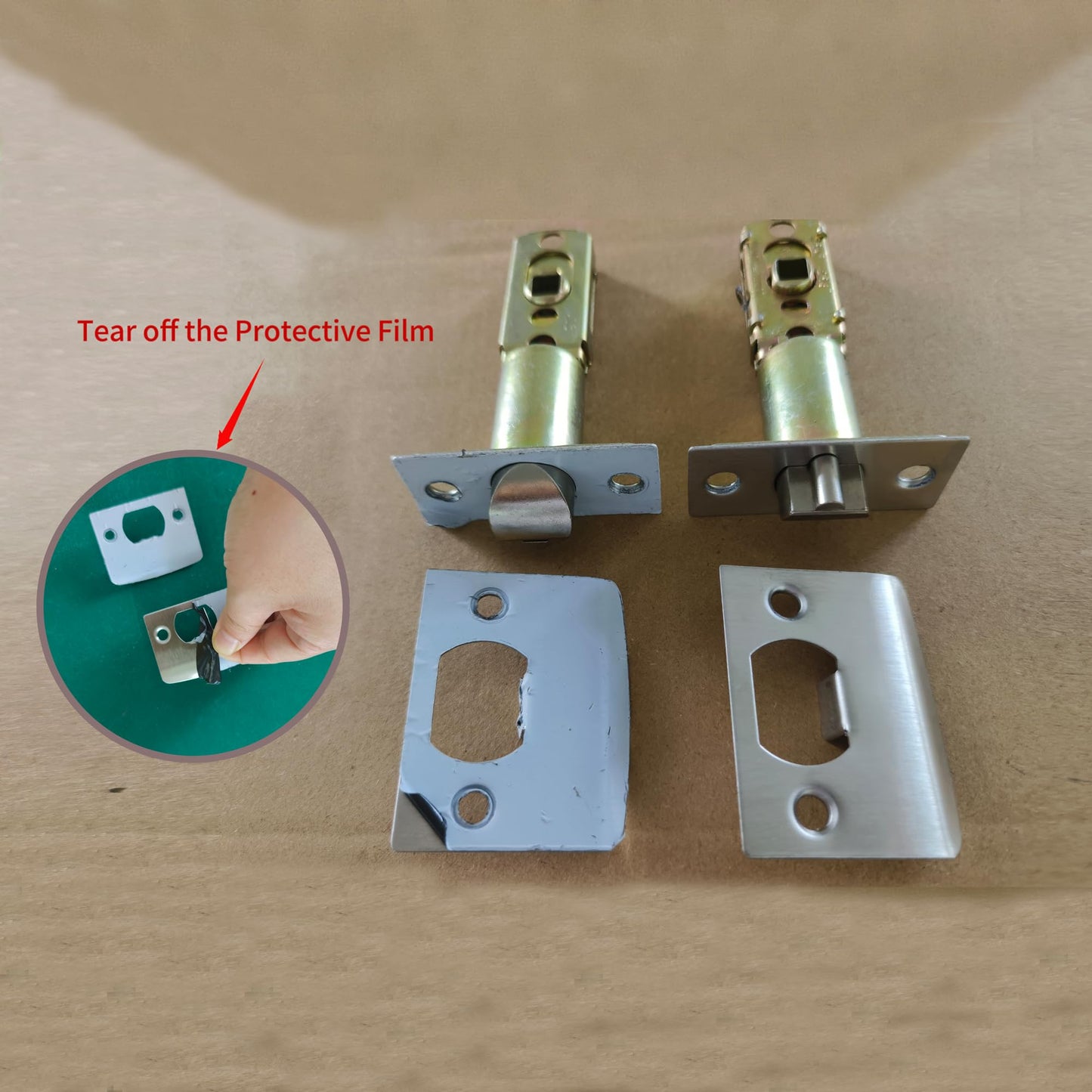 1 Pack of MANREN Lever Keyed Entry Door Lever Handle Lock, Universal Door Knob Hardware,Nickel Brushed Color (MR802-CA)