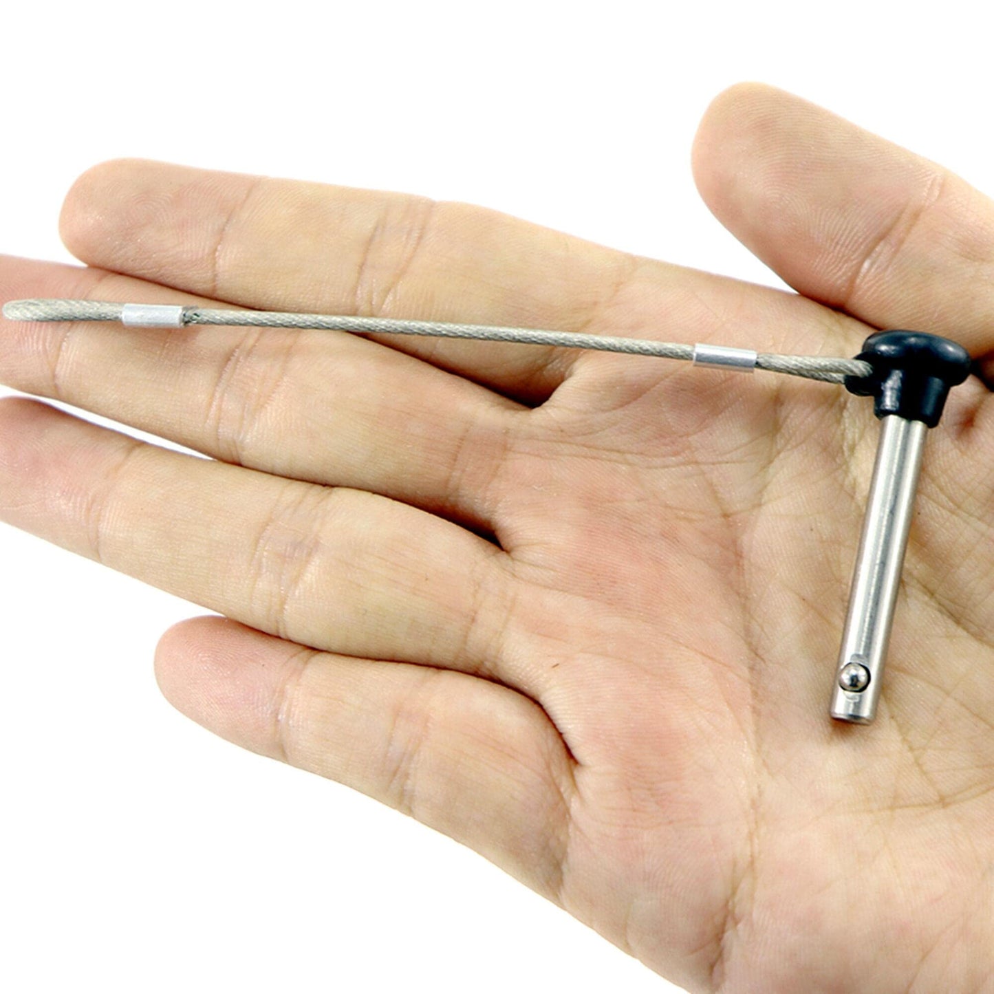 Diameter 3/16" Stainless Steel Black Nylon Head Pull Pin With Lanyard - Marine Bimini Top Pins for Swivel Ball Deck Hinge Quick Release (6)