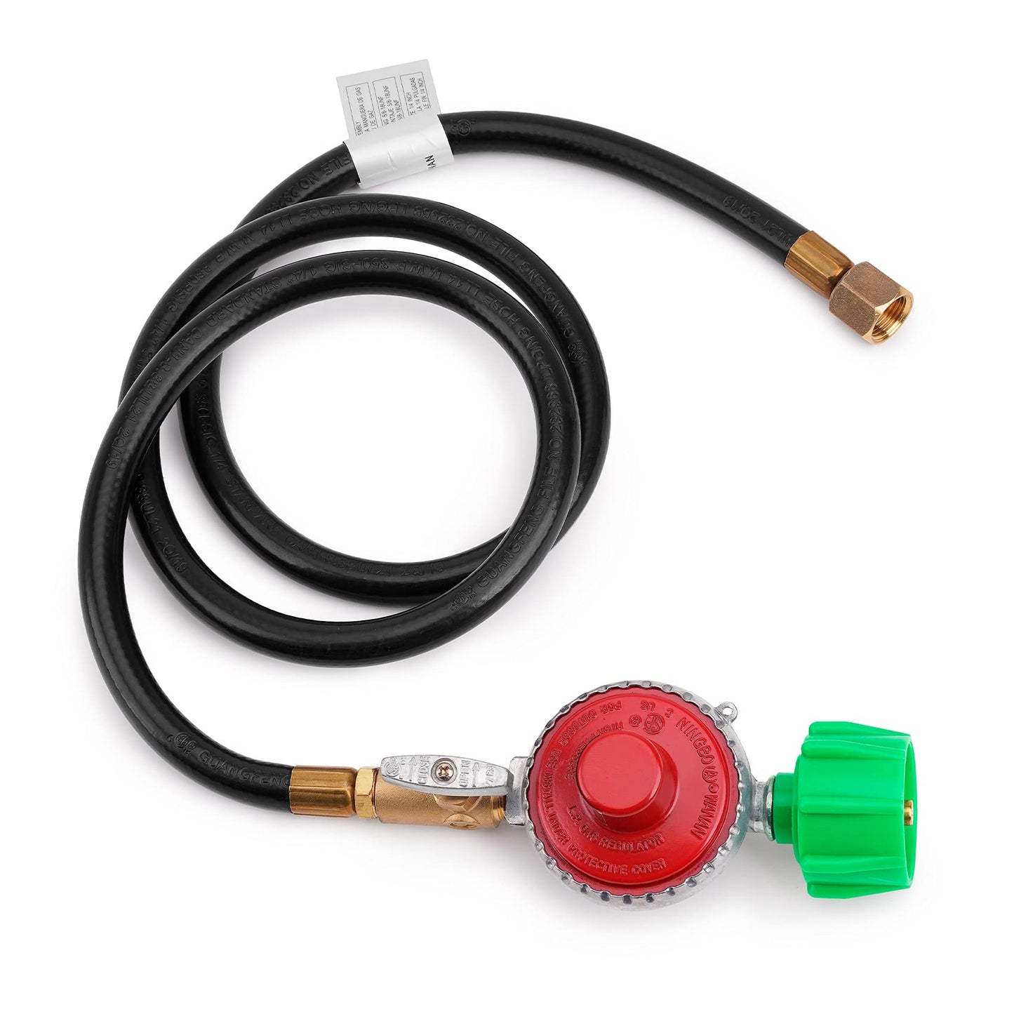 Stanbroil 48 Inch 10 PSI High Pressure Propane Adjustable Regulator Valve Hose Assembly - QCC1 x 3/8" Flare Swivel Fitting