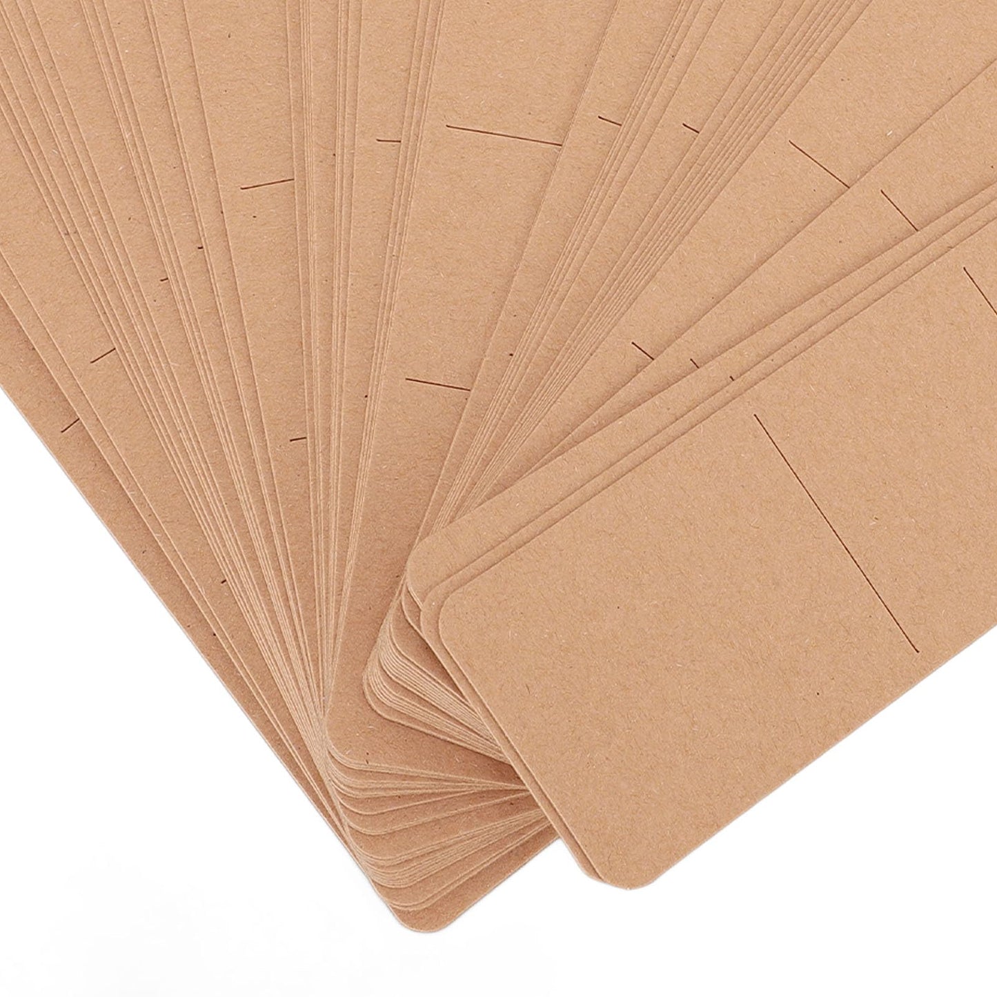 Bookmark Sleeves, 200PCS Blank Kraft Bookmarks Sleeves, Bookmarks Display Card and Transparent Self Adhesive Bag for Crafting Bookmark Wrapping