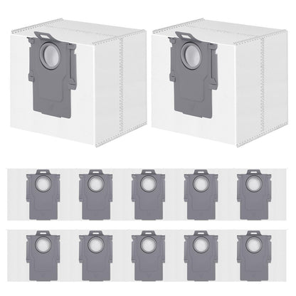 12 Pack Dust Bags for Roborock Q7 M5+/L5+, Q10 S5+/X5+, Q5+, Q5 Max+/Pro+/DuoRoller+, Q8 Max+, S8 Pro Ultra/S8+, S7 Max/MaxV Ultra Robot Vacuum, 3.6 L Large Capacity Disposable Replacement Bag