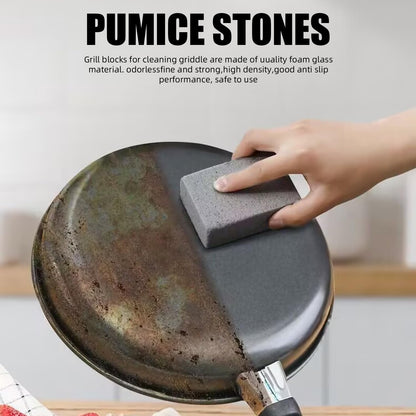 Asphodelia 6PCS Pumice Stone for Cleaning Oven, Grill Brick with Handle, BBQ Griddle Cleaner for Blackstone, Easy to Use BBQ Grill Cleaner, Heavy Duty Flat Top Grill Cleaner, Stove Top Cleaner