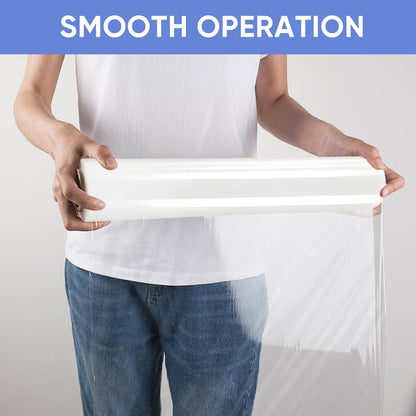 15 Inch Stretch Wrap - 500 Feet | 60 Gauge, 1 Roll Clear Plastic Wrap for Moving Self-adhering, Thick and Sturdy Packing Moving Supplies Heavy Duty Shrink Film