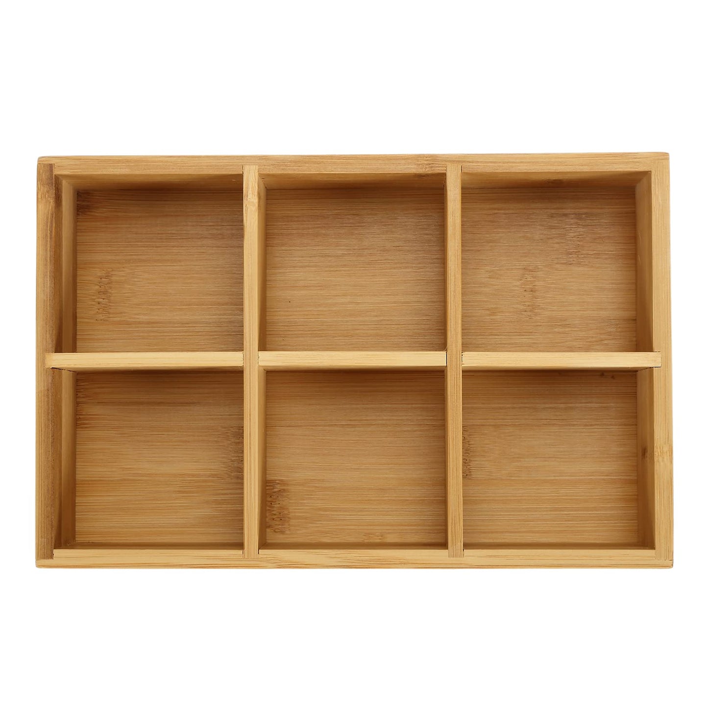 Dicunoy 2 Pack Bamboo Tea Bag Organizer, Wood Tea Drawer Box Storage Holder With 6 Compartments, Chest Box for Coffee Station, Sugar Packet, Sweeteners, Small Packets