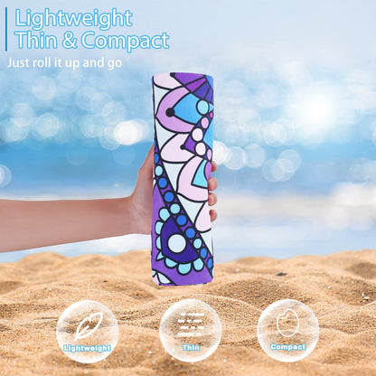 2 Pack Microfiber Oversized Lightweight Beach Towel 71"x32" Extra Thin Large Sand Free Towels Travel Swim Pool Yoga Gym for Adults Women Men Beach Essentials Accessories Vacation Gift