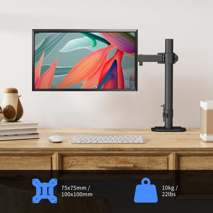 Suptek Single LED LCD Monitor Desk Mount Heavy Duty Fully Adjustable Stand for 1 / One Screen up to 32 inch (MD6421)