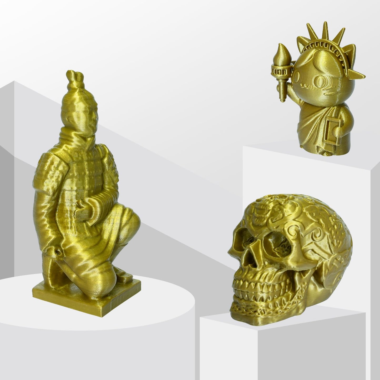 TRONXY Khaki PETG Filament 1.75mm for 3D Printers, Metallic Gloss 3D Printer Filament 1KG Spool (2.2lbs), Dimensional Accuracy +/- 0.03 mm(Bronze Gold)