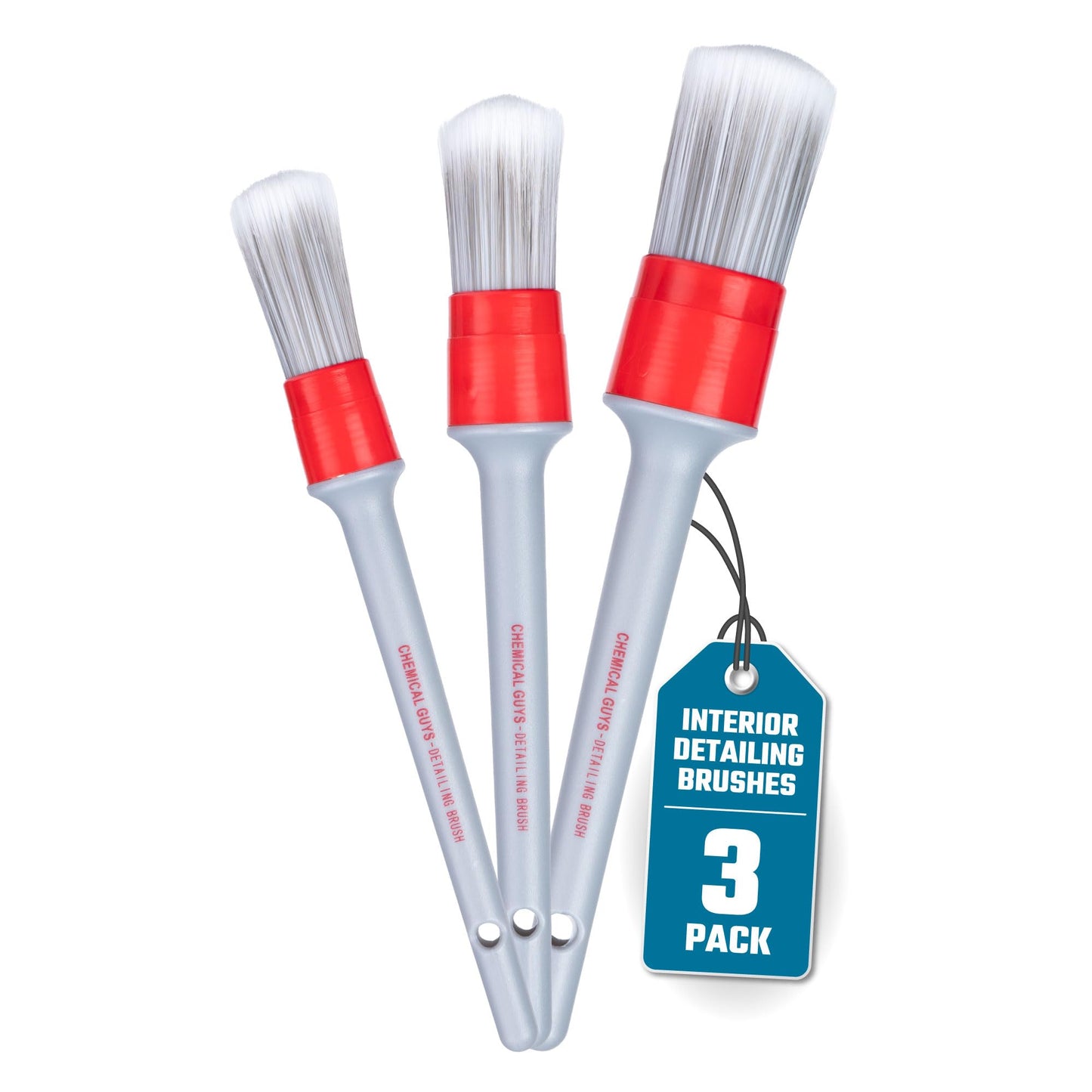 Chemical Guys All in The Details Interior Detailing Brush Set (Great for Cars, Trucks, SUVs, RVs, & More)