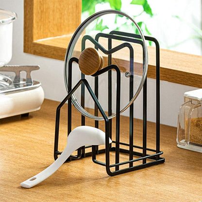 Cutting Board Racks Holders Pot Pan Lids Holders Chopping Board Organizers Thin Bakeware Trays Dry Display Stands Kitchen Countertop Cabinet Office Black