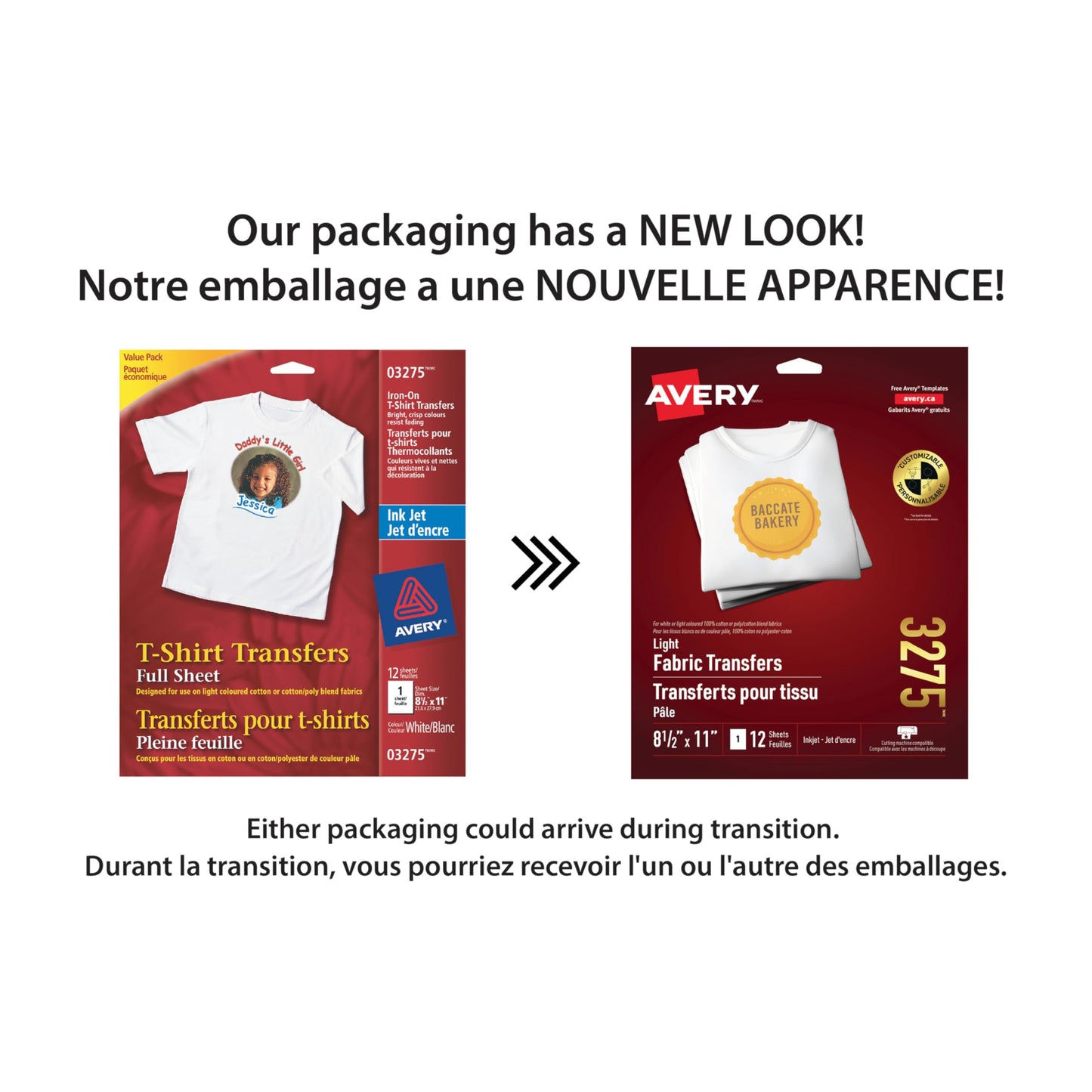 Avery Printable Light Fabric Heat Transfer Paper, 8.5" X 11.5", for Inkjet Printers, 12 Sheets, Iron-On Transfer Paper, Customizable, White, Full Sheet and Cutting Machine Compatible, (03275)