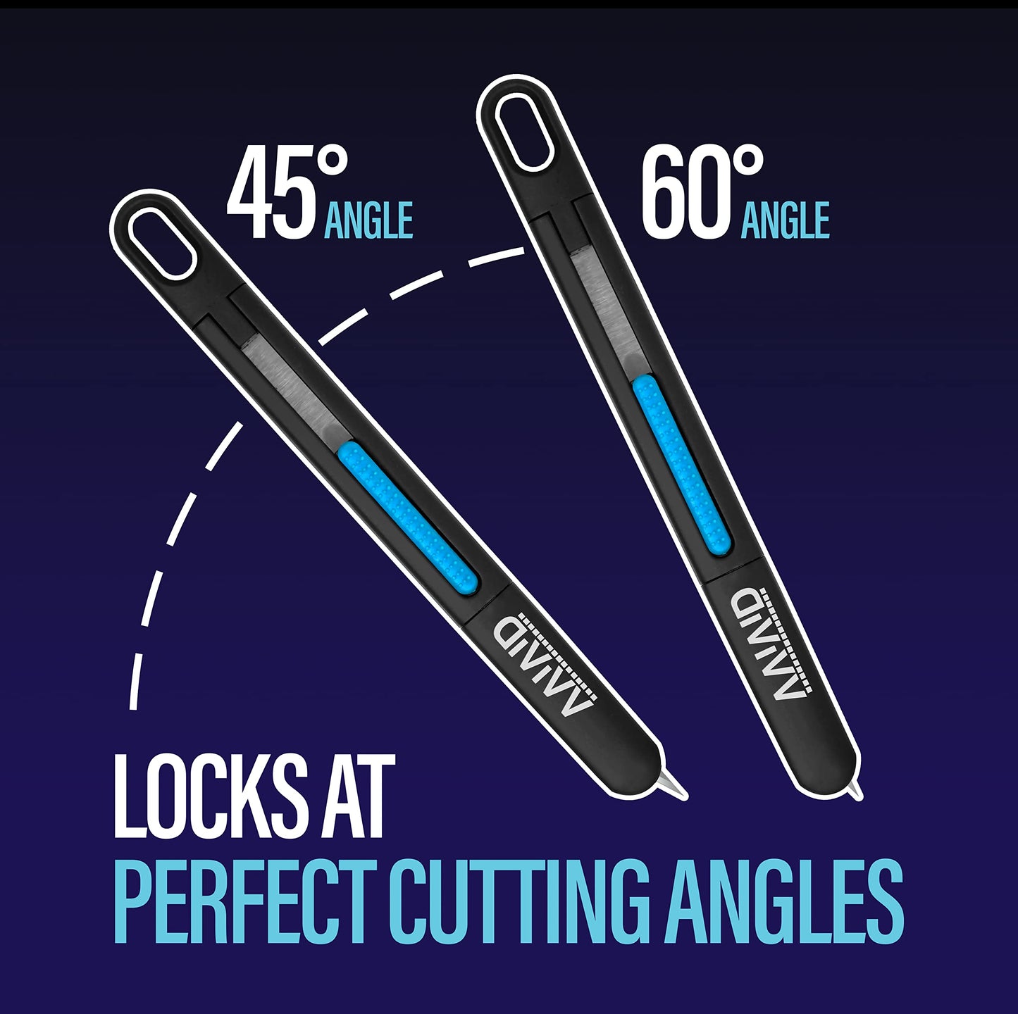 VViViD Precision Gliding Automotive Vinyl Wrapping Knife 3-Pack, Safety Locking, 15 Replacement Blades