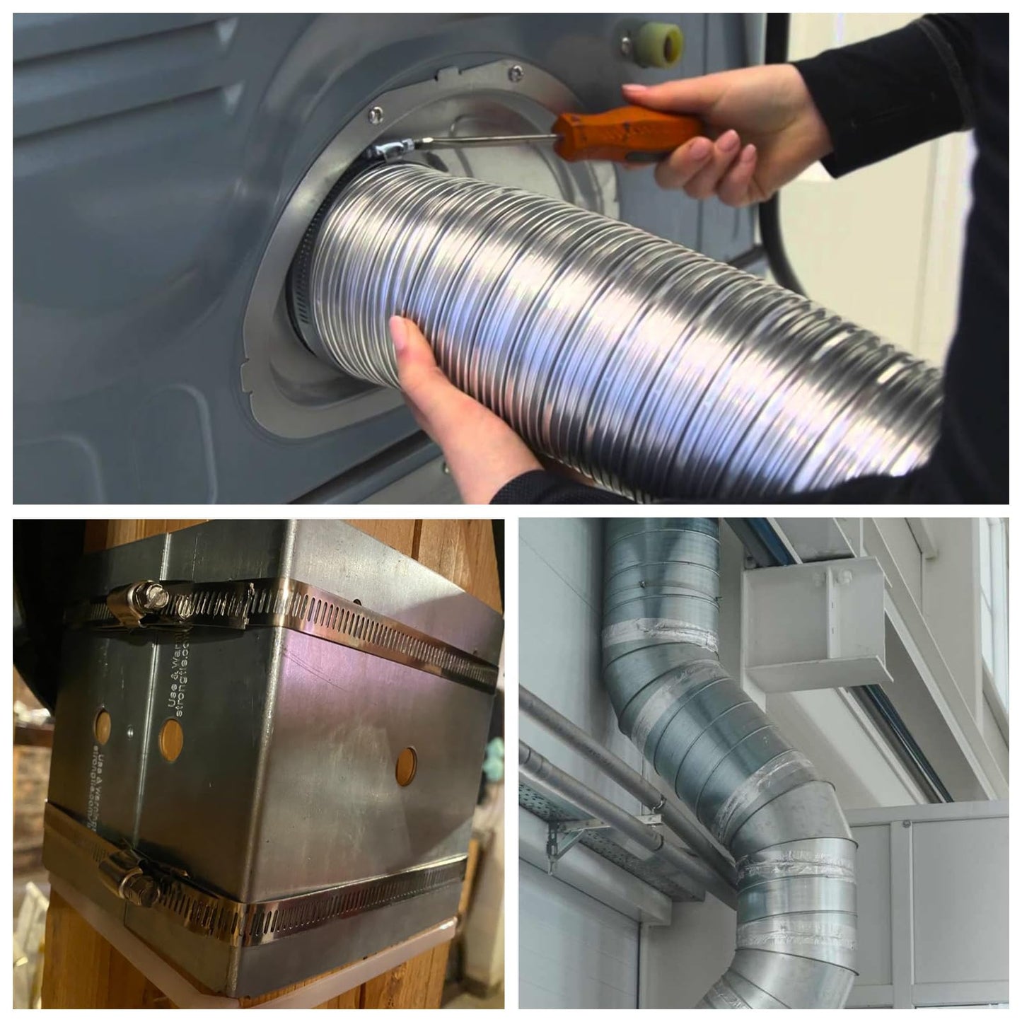 Acrux7 16 PCS 11 inch Hose Clamp 304 Stainless Steel Duct Clamps, Adjustable Range 270mm-292mm, Fuel Line Clamp Pipe Clamps for Automotive Mechanical Application