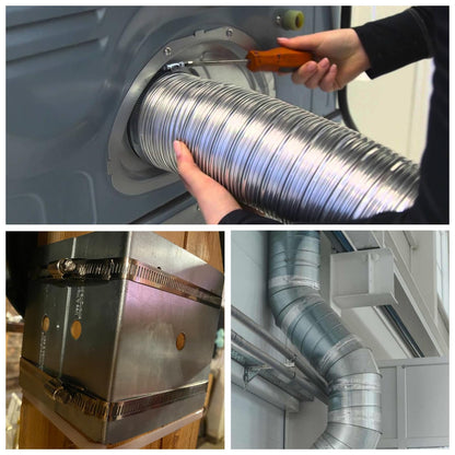 Acrux7 16 PCS 11 inch Hose Clamp 304 Stainless Steel Duct Clamps, Adjustable Range 270mm-292mm, Fuel Line Clamp Pipe Clamps for Automotive Mechanical Application