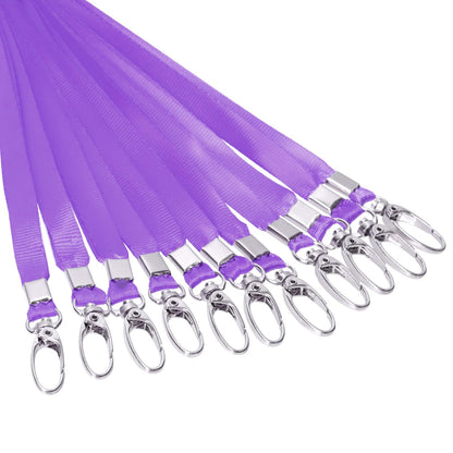 Wokape 50pcs Approx 16 Inch Purple Nylon Lanyards Bulk with Swivel Hooks for Id Badges