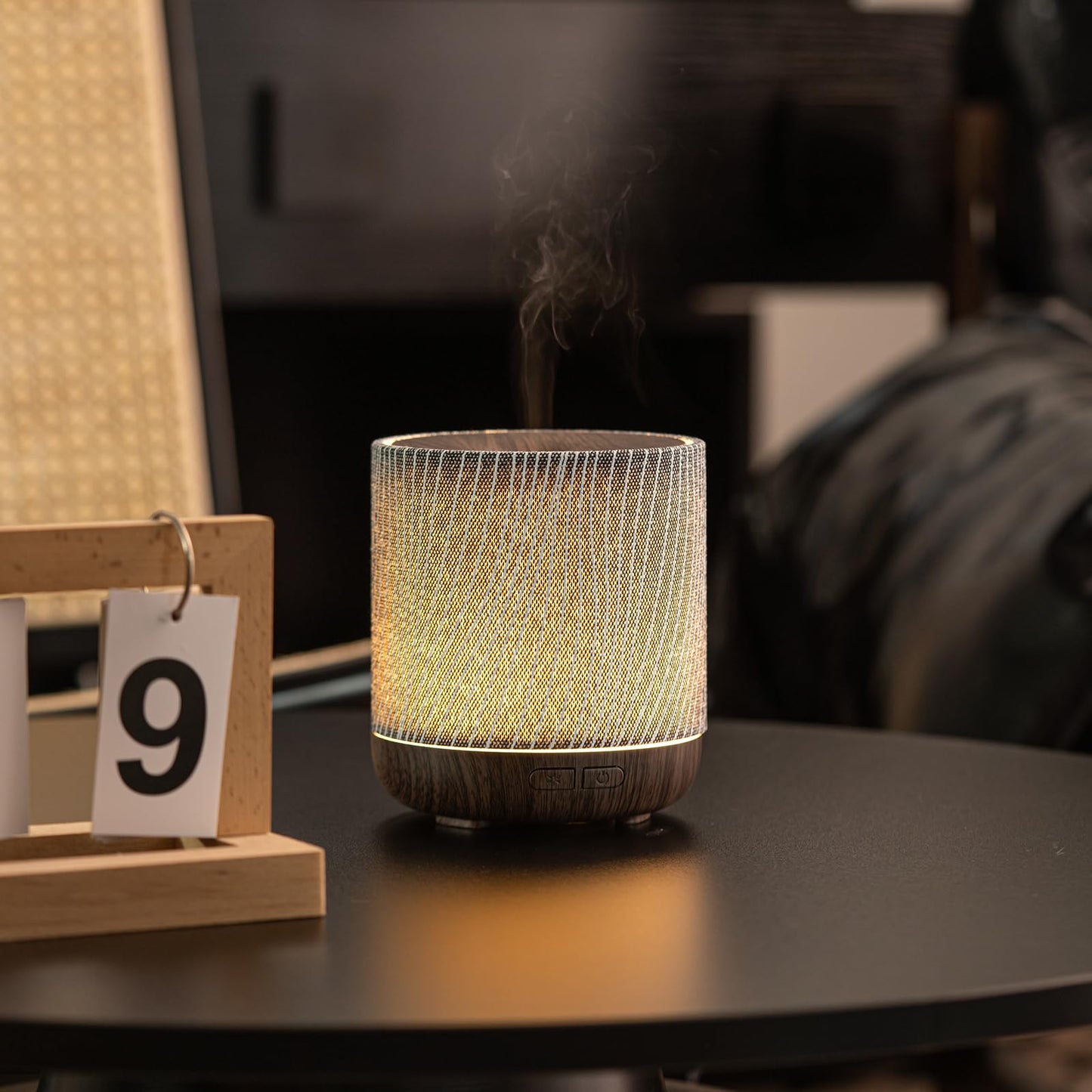 ZmarKraft Essential Oil Diffuser 200ml with Fabric Cover and Night Lamp | Ultrasonic Aroma Diffuser | Humidifier with Lights | Room Decor | Small Humidifier for Bedroom | Housewaming Gift