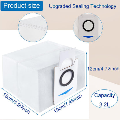 Rediboom 12 Pack Disposable Dust Bags for Ecovacs Deebot X1 Omni / X1 Pro / T10 Pro / T20 OMNI Robot Vacuum Cleaner
