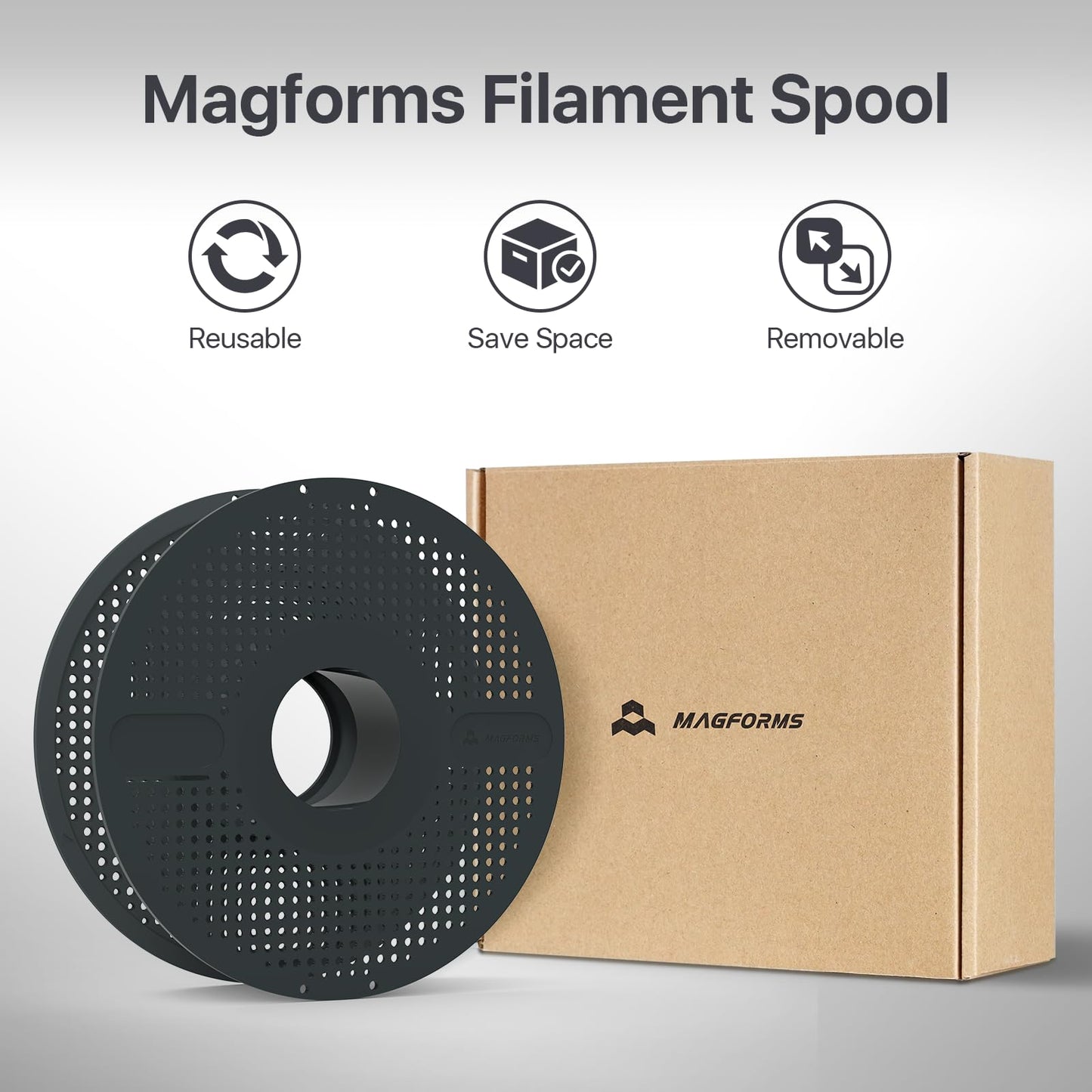 Detachable Filament Tray, Reusable High Strength & Heat Resistant Filament Spool Holder, Durable & Easy to Use, Fit for Most 1.75mm 3D Printer Filaments PLA, ABS, PETG, TPU (Dark Gray, 1 Pack)