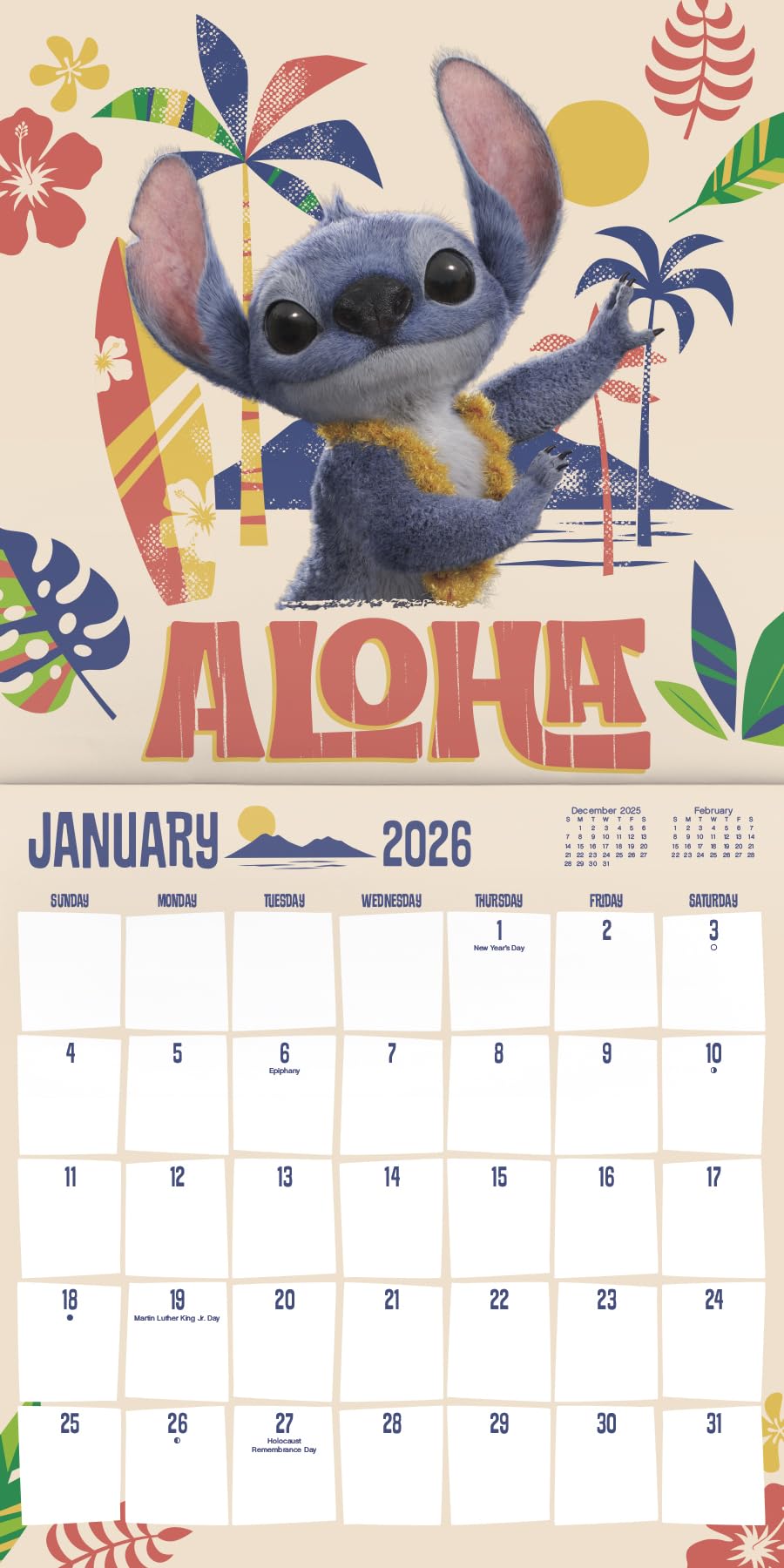 2026 Lilo and Stitch Live Action Wall Calendar