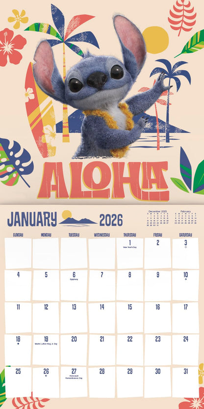 2026 Lilo and Stitch Live Action Wall Calendar
