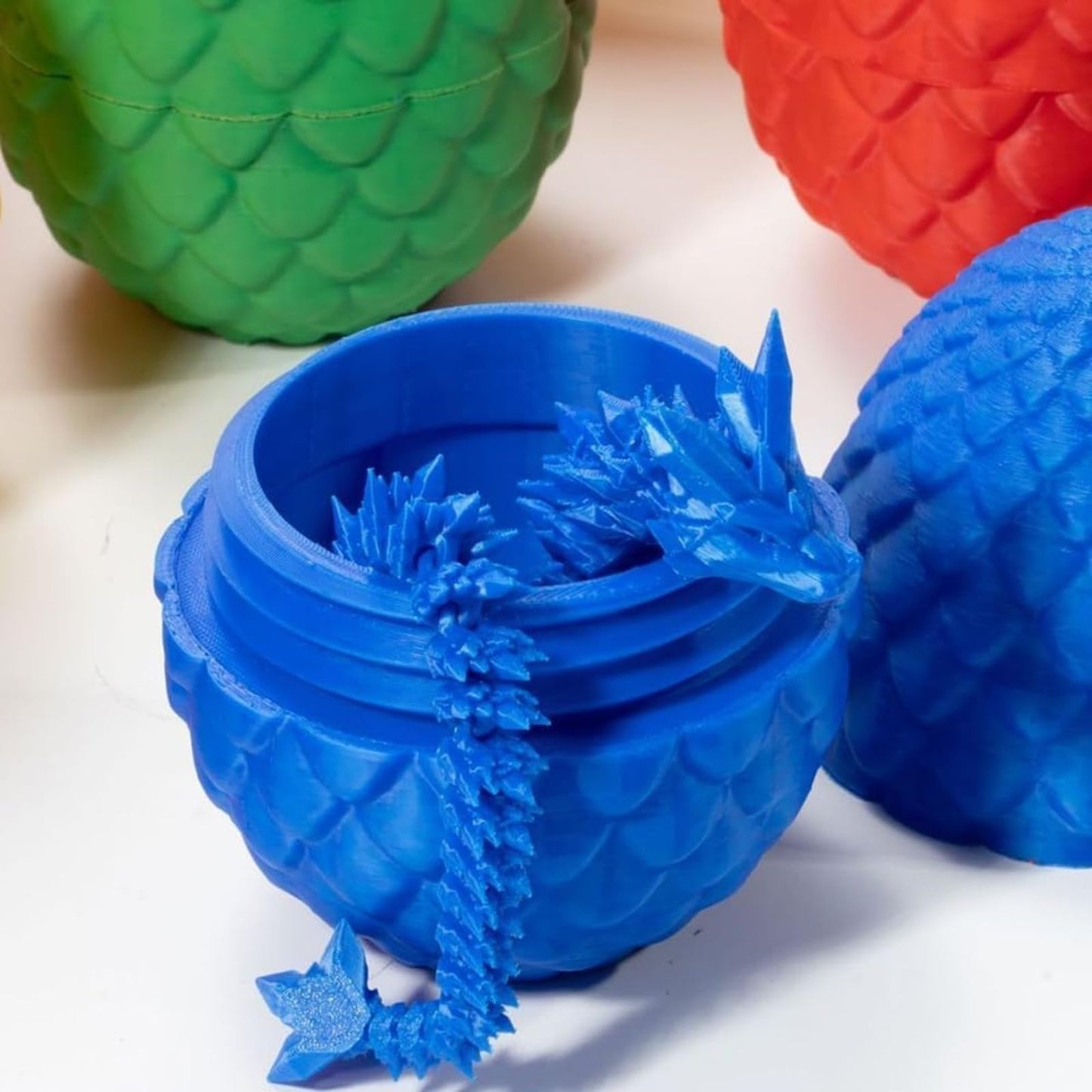 12 Pcs 3D Printed Dragon Egg with Dragon Inside, Complete Dragon-Shaped 3D Crystal Easter Egg with Removable Shell for Home Decor, Easter Decorations