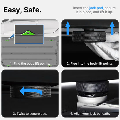 CYBERBEANS 4Pcs for Tesla Model S/3/X/Y Lifting Jack Pads Lift Stand Rubber Pad Set, 2016-2025 2026 Highland Juniper Accessories Lifting Pucks Kit with Storage Case