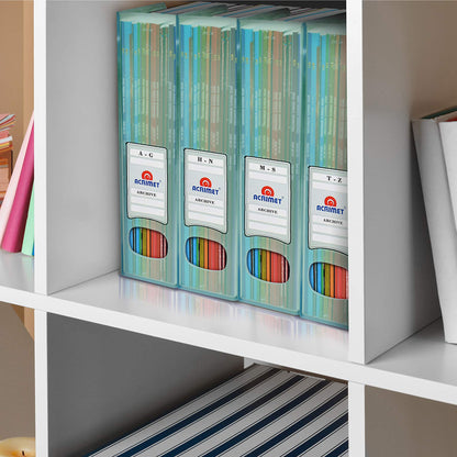 Acrimet Magazine File Holder – Vertical Rack for Documents, Folders and Mail, Durable Plastic Desk Organizer for Office & Home, Clear Green (2 Pack)
