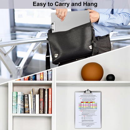 ZCZN Metal Clipboards, 2 Pack Heavy Duty Aluminum Clipboards 12 x 9 Inches, A4 Letter Sizer Document Holder with Low Profile Clip, Suitable for School, Office, Jobsite or Medical Staff, Silver