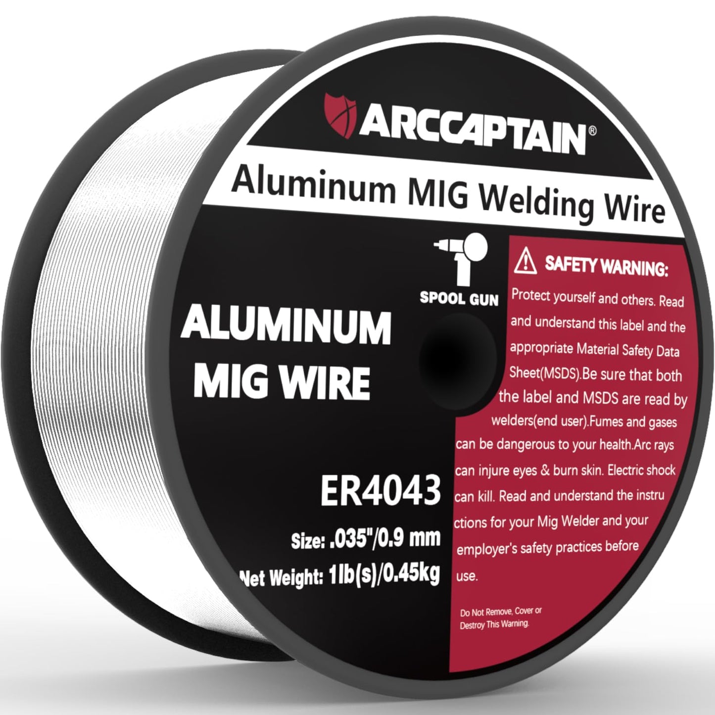 ARCCAPTAIN Silicon Aluminum Welding Wire ER4043 .035-Diameter, 1-Pound Spool