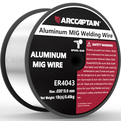 ARCCAPTAIN Silicon Aluminum Welding Wire ER4043 .035-Diameter, 1-Pound Spool