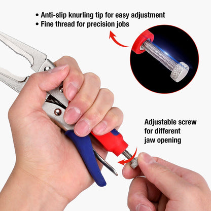 WORKPRO 3-Piece Locking Pliers Set, 10-inch Curved Jaw, 7-inch Curved Jaw and 6-1/2-inch Straight Jaw