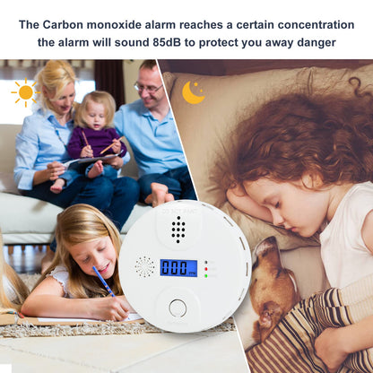 Carbon Monoxide Alarm, Digital Display CO Detector Security CO Monoxide for Home Kitchen Bedroom Safety Battery Powered (Battery not Included),Comply with CSA 6.19 (1 Pack)