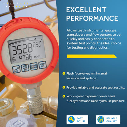 PD242 Series PD Steel Test Port and Diagnostic Equipment Quick Coupler with Female Pipe Thread, 1/8" Body Size, 1/4"-18 NPTF Thread Size, 2.12" Length