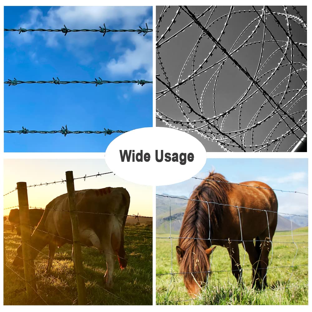 4 Point Barbed Wire, 18 Gauge Real Barb Wire Roll 40 Feet Barbwire for Fence, Baseball Bat, Bird Feeder, Garden & Crafts