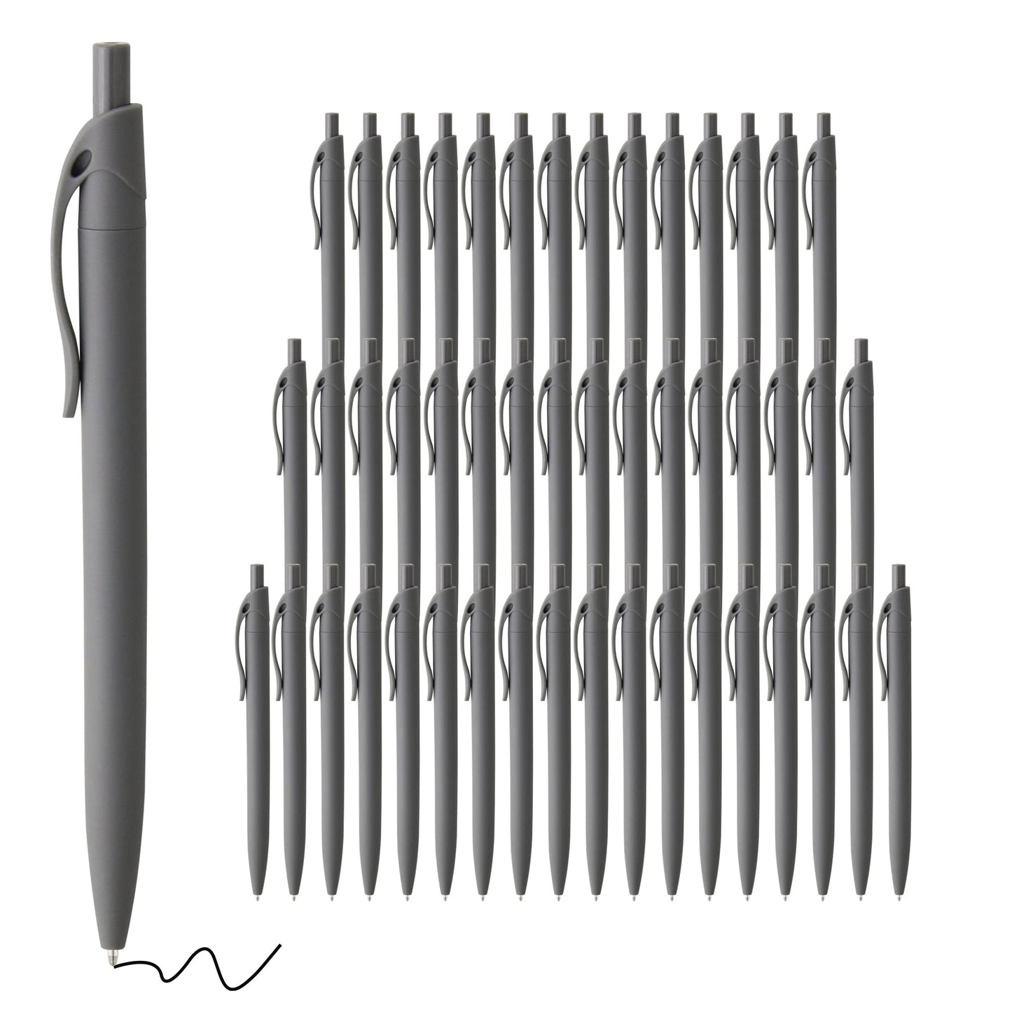 Deegtran Pens Bulk, 50 Pack No Bleed Black Click Pens, Wholesale Retractable Ballpoint Pens, Pens Medium Point, Smooth Ink Pens, 1.0MM Black Ink
