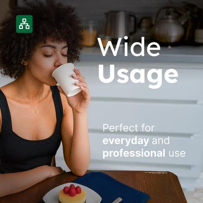 8oz Disposable Coffee Cups with Lids – Set of 100 Disposable Cups for Hot and Cold Drinks – White Paper Cups with Lids for Thermal Protection – 100 Units, 8oz Each
