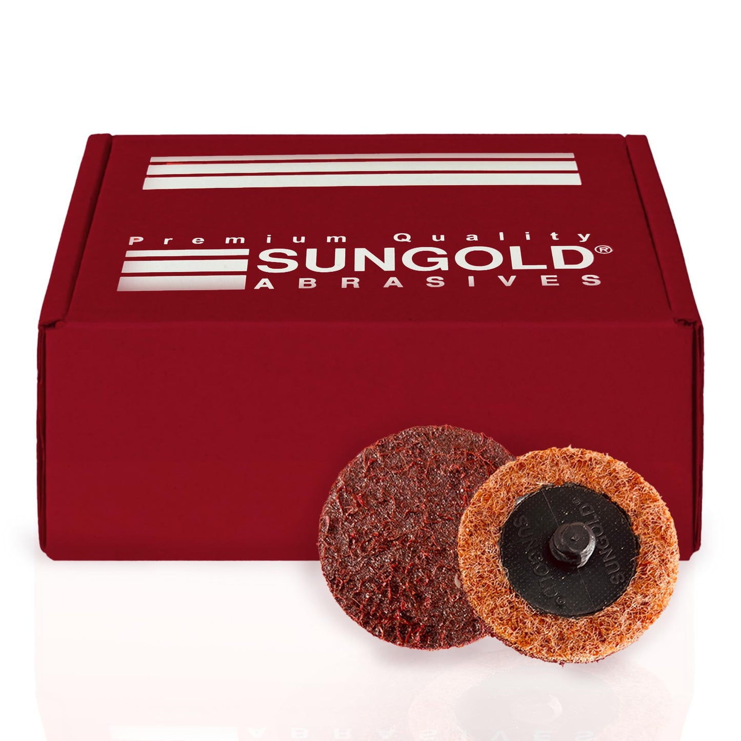 Sungold Abrasives 74903 Medium Non Woven Surface Conditioning R-Type Quick Change Disc, 2-Inch, Maroon (25/Box)