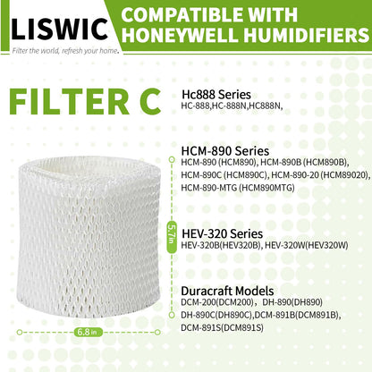2 Pack Humidifier Wicking Filters Compatible with Honeywell HC-888, HC-888N, Filter C