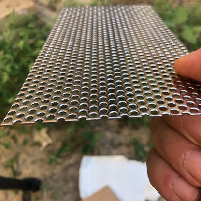 FengYoo Perforated Metal Sheets-Expanded & Perforated Sheets-Perforated Stainless Steel Sheet-20GA 0.12 Inch Hole （About 3mm） 7.8 Inch X3.9 Inch-Metal Mesh Sheet for Ventilation and Fume Filtration