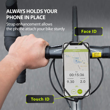 BONE Bike Tie Pro 4, Bike Phone Mount for Stem, Scratch-Free Silicone Bicycle Phone Holder with Shock-Absorbing Design, Compatible with Most Smartphones