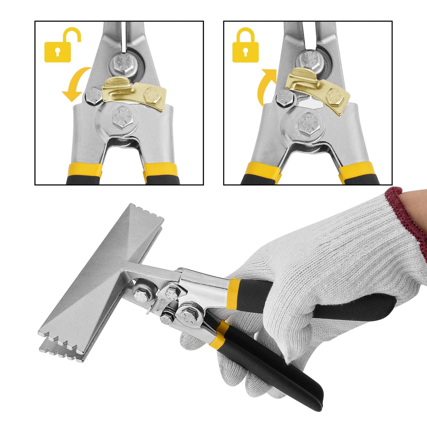 Gunpla 6 Inch Sheet Metal Hand Seamer, Hands Bender Pliers Brake with Ergonomic Anti Slip Handle Grip, Straight Jaw Heavy Duty Tools for Flattening Bending